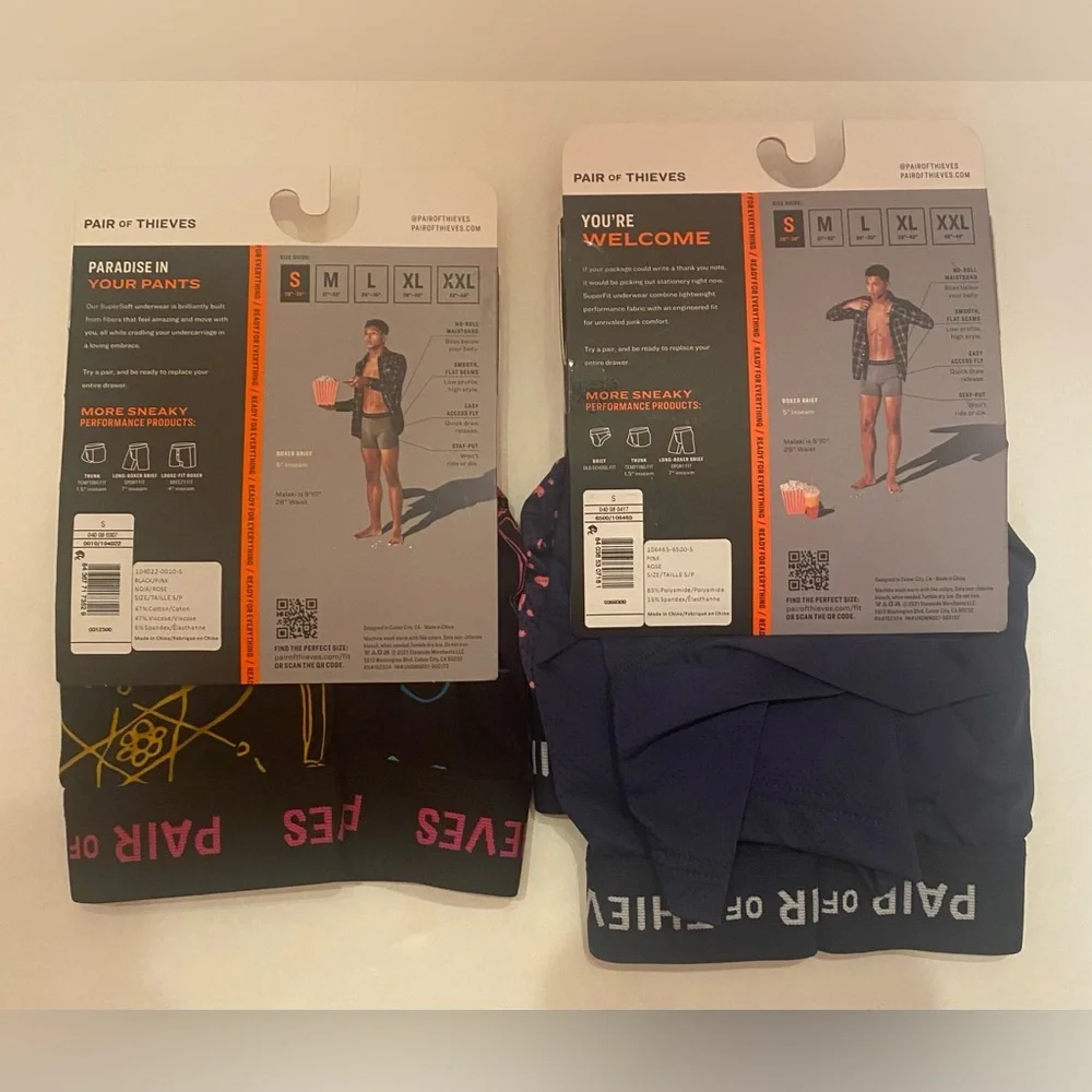 Pair of Thieves Men's Boxer Underwear Lot of 3‎ Pairs Size Small